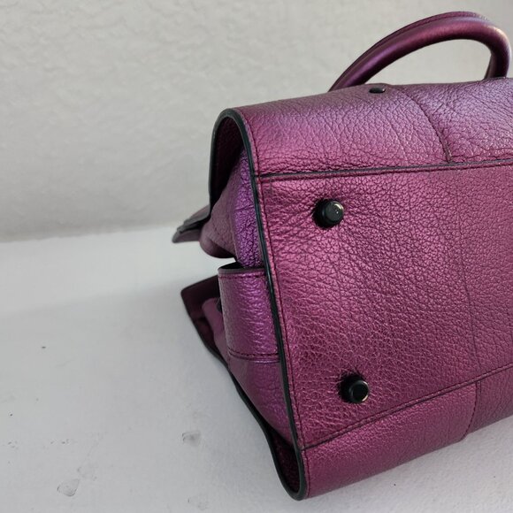 Nwot Coach Mercer Purple Metallic Shoulder Bag Purse - Picture 9 of 15